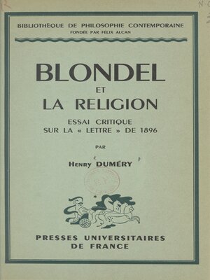 cover image of Blondel et la religion